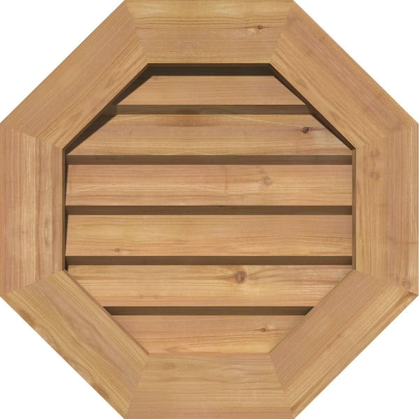 Ekena Millwork Octagonal Gable Vnt Non-Functional Western Red Cedar Gable Vnt w/Decorative Face Frame, 32"W x 32"H GVWOC32X3202SDUWR - main